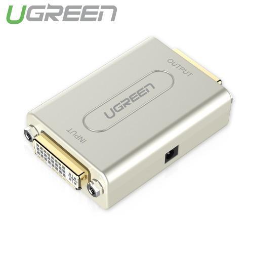 Bộ lặp + nối dài DVI 1080P độ phân giải cao, vỏ hợp kim, mạ vàng Ugreen 40266 (Bạc)