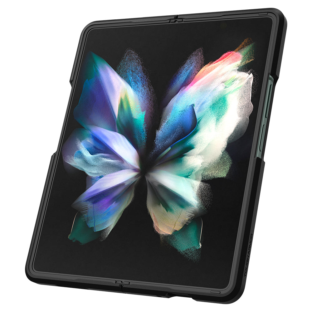 Ốp lưng Spigen Tough Armor Black cho Samsung Galaxy Z Fold 3 5G - Thiết kế đẹp mắt, chống sốc, bền bỉ, viền camera cao - Hàng chính hãng