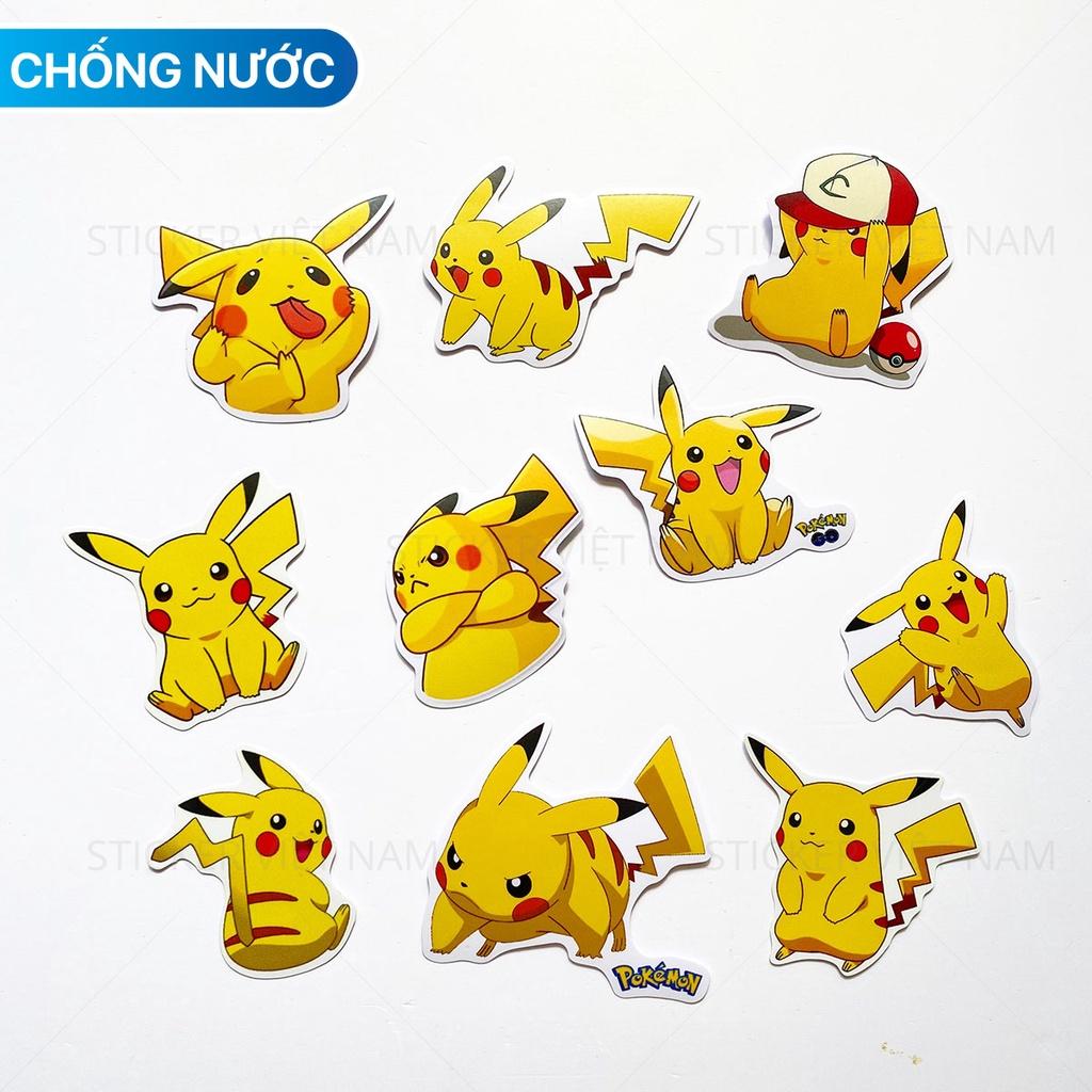 Sticker PIKACHU - Dán Trang Trí - Chất Liệu PVC Cán Màng Chất Lượng Cao Chống Nước, Chống Nắng, Không Bong Tróc Phai Màu