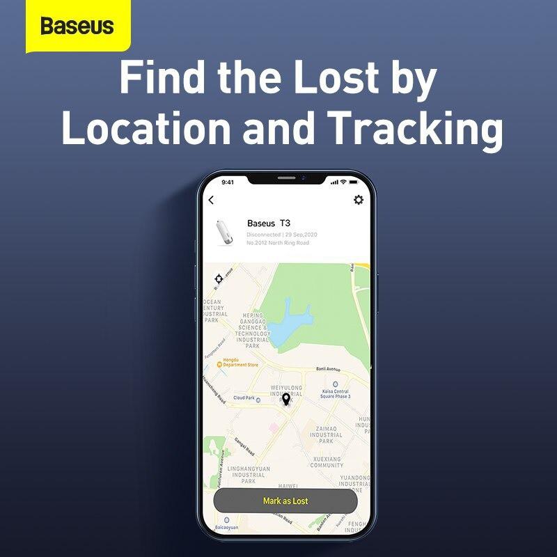 Thiết bị định vị GPS thông minh không dây Baseus Intelligent T3 Rechargeable Anti-lost Tracker -Hàng Chính Hãng