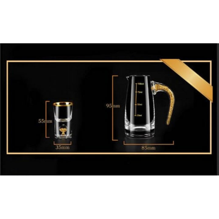 Bộ Ly Rượu Pha Lê Vàng 24K Billionaire Carafe - Home and Garden