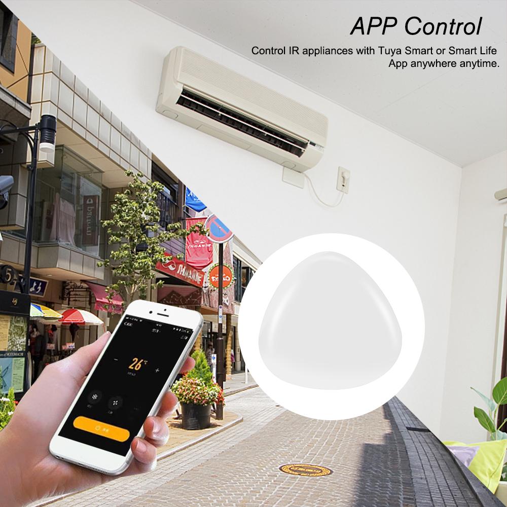 WiFi-IR Remote IR Control Hub Wi-Fi Enabled Infrared Universal Remote Controller For Air Conditioner TV Set Top Box Using Tuya Smart Life APP Compatible with Alexa Google Home Voice Control