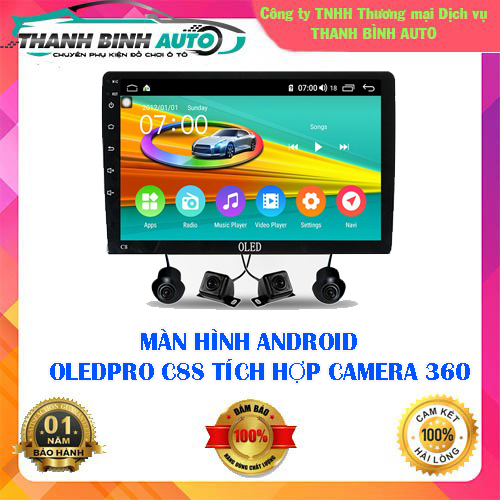 Màn Hình Android cho Ô Tô 0LEDPR0 C8s New Tích Hợp Camera 360 9 inch Ram 3-32 Chip 8 Nhân. Lắp Xe Ô Tô, Bh 18 Tháng