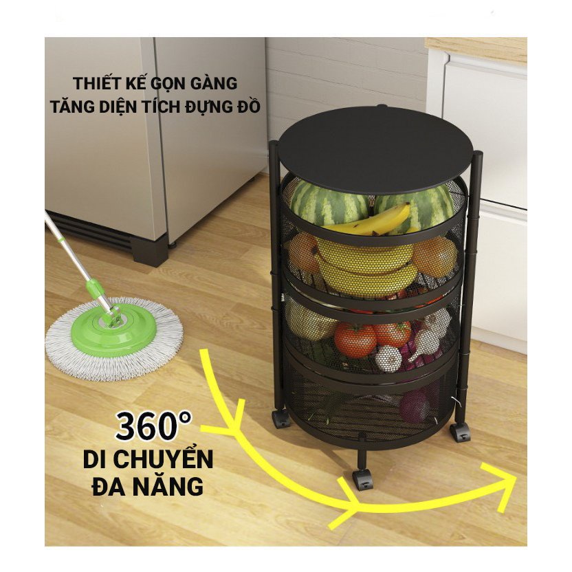 Kệ gia vị tròn xoay 360 độ thông minh