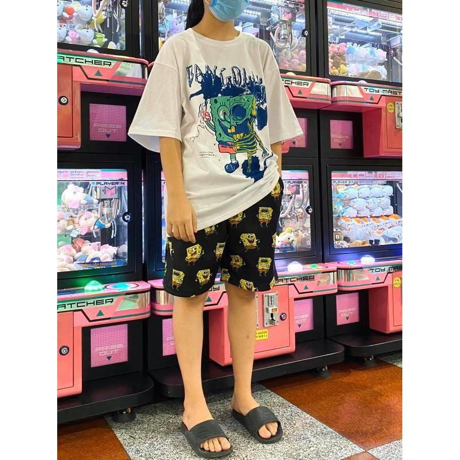 Áo thun tay lỡ Áo phông unisex nam nữ Bọt Biển SPONGEBOB THE 1992
