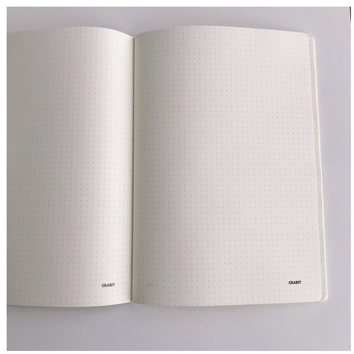 Combo 3 Vở Crabit Dotted Notebook - Vở Kẻ Chấm Bi (Giấy Ruột Dot) - Màu vàng (120 Trang - 183x260mm)