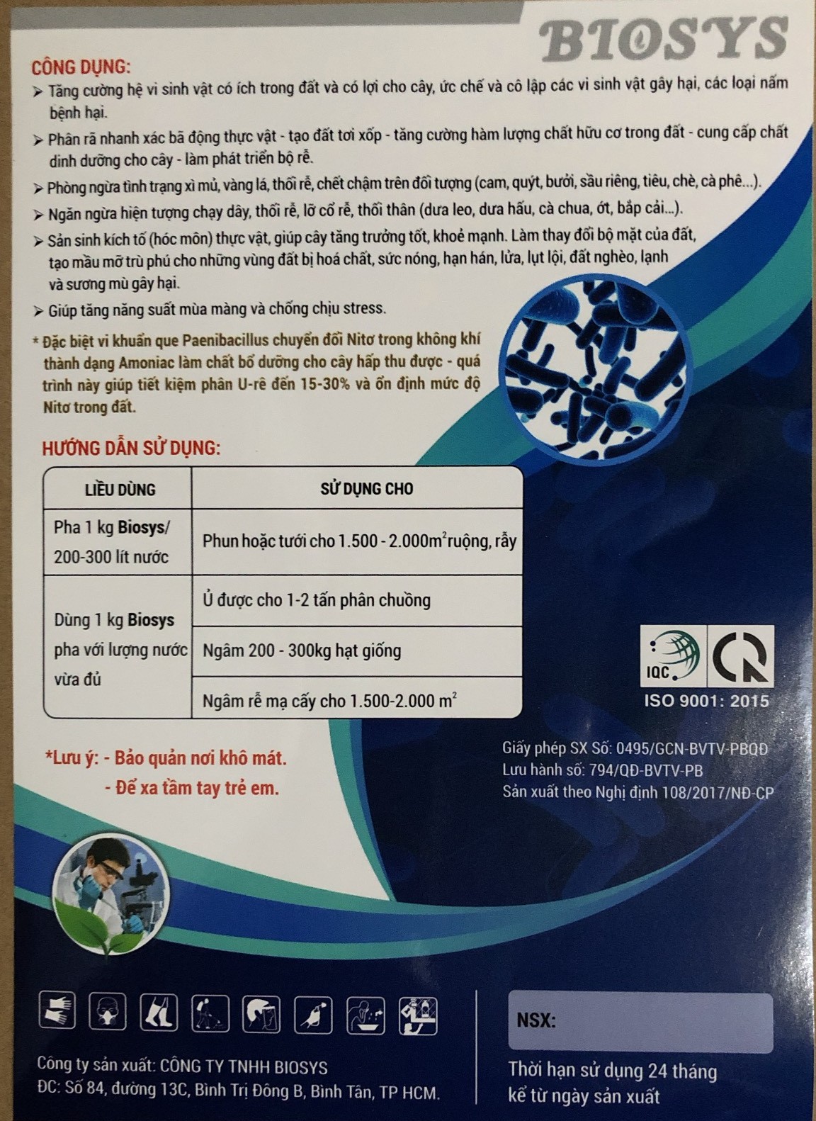 Biosys - Nấm đối kháng Trichoderma bao 1kg, giúp tăng cường hệ vi sinh vật có ích trong đất