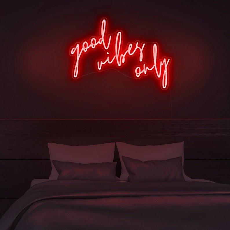 Đèn LED neon sign hình GOOD VIBES ONLY | Saigonneonart | Sử dụng điện 12V | Chuyên dùng trang trí tường, trang trí phòng ngủ, trang trí nhà , trang trí quán coffee, trang trí cửa hàng