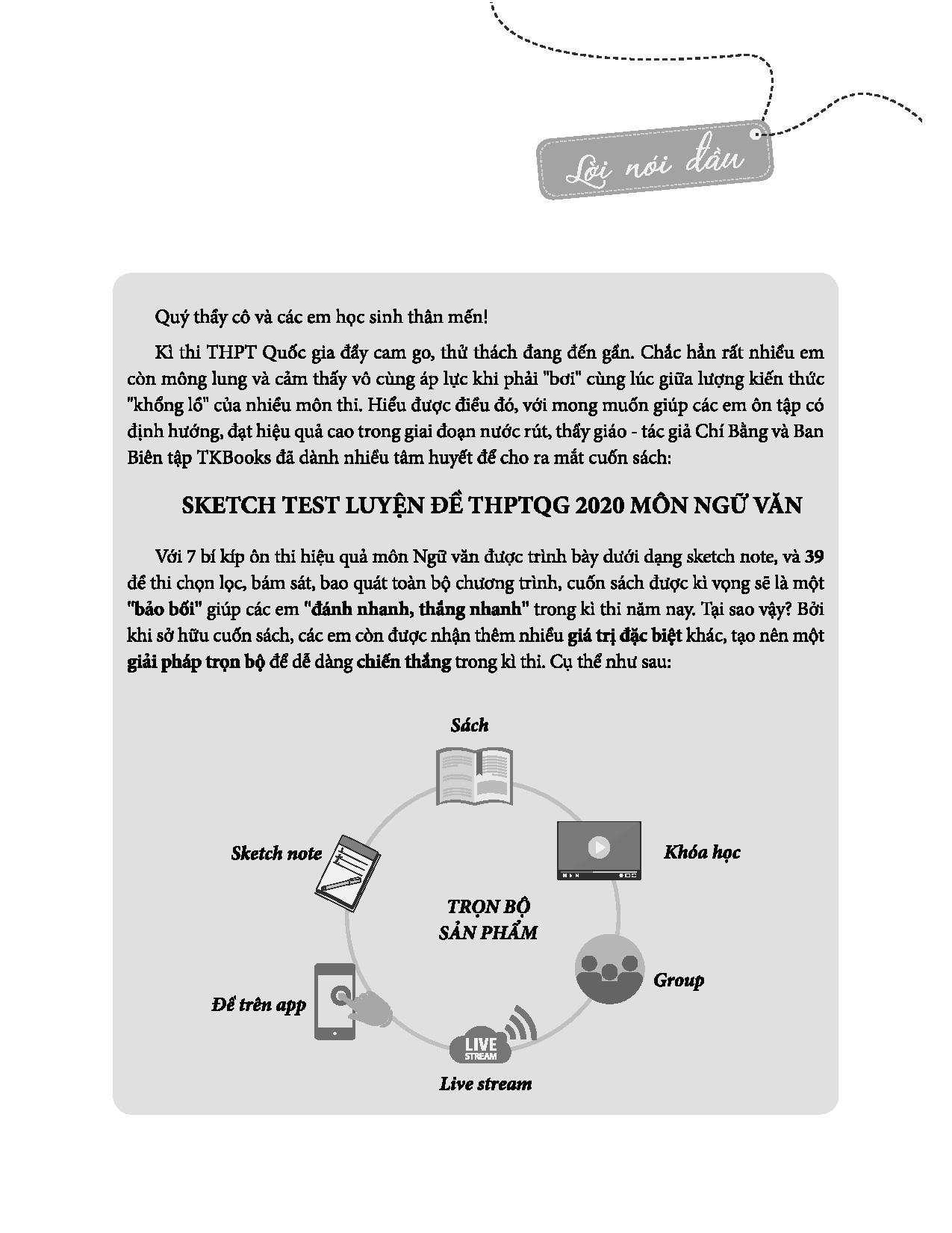 Sketch Test luyện đề THPTQG 2020 môn Văn TV