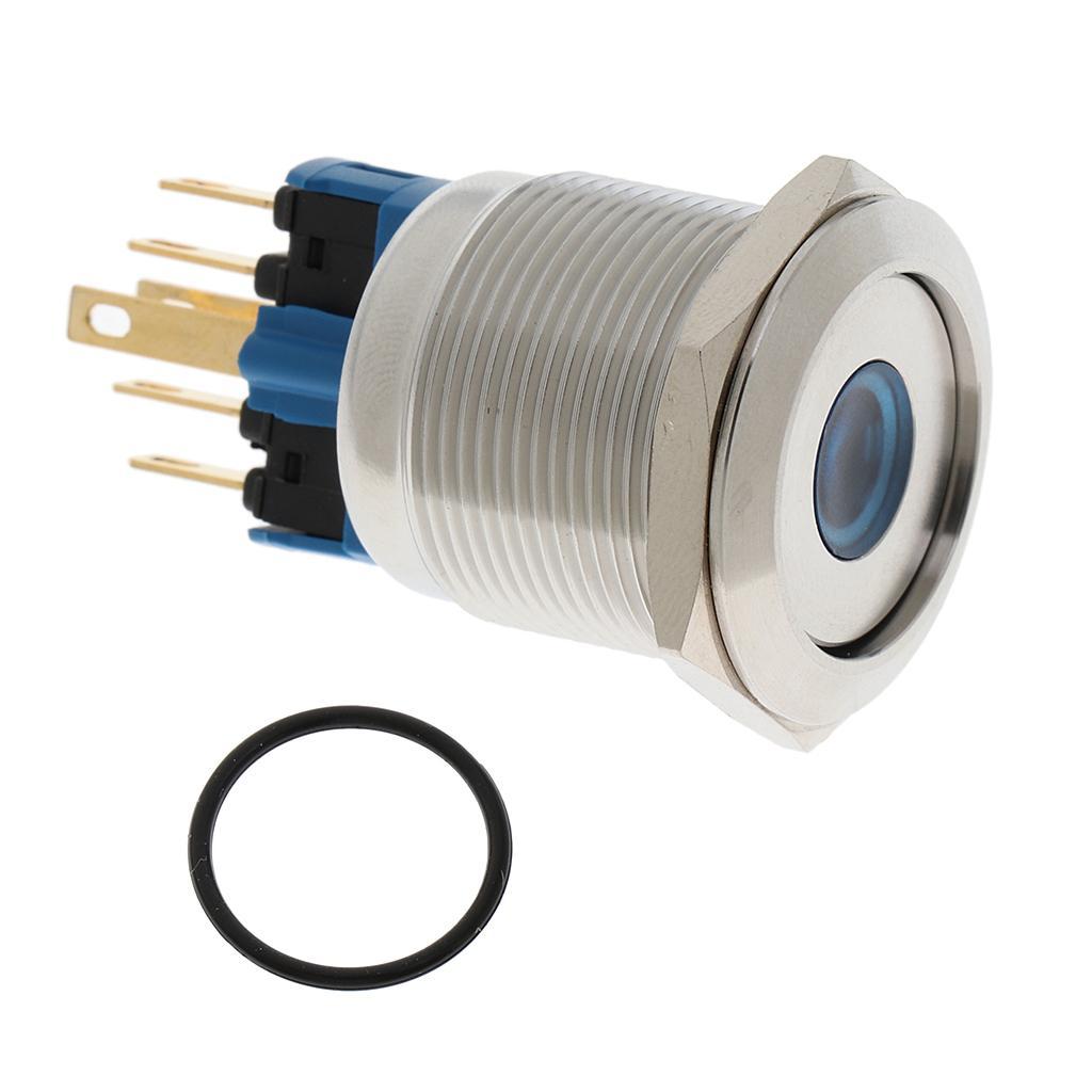 22mm button stainless steel 1no 1nc pressure switch with led light 12 v