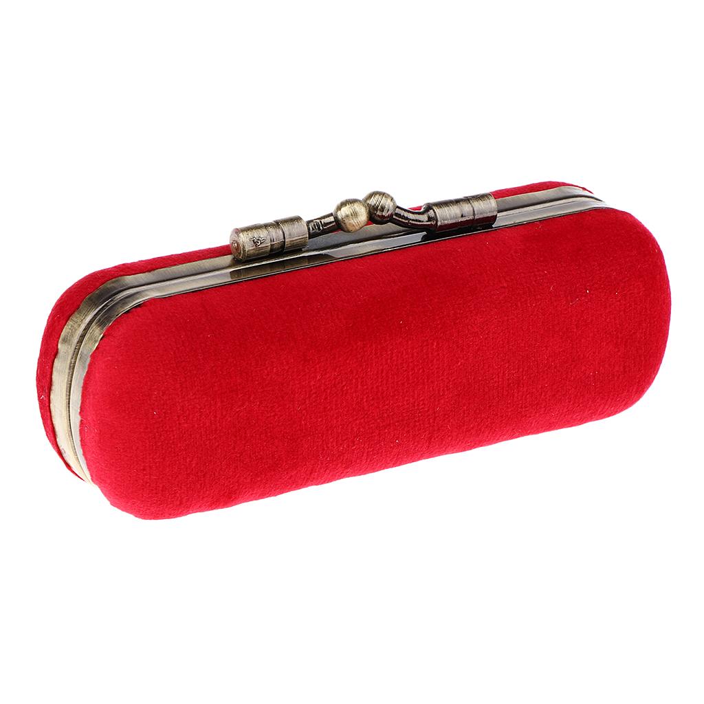 Lipstick Holder Makeup Case Storage Box Mirror Purse Pocket Red