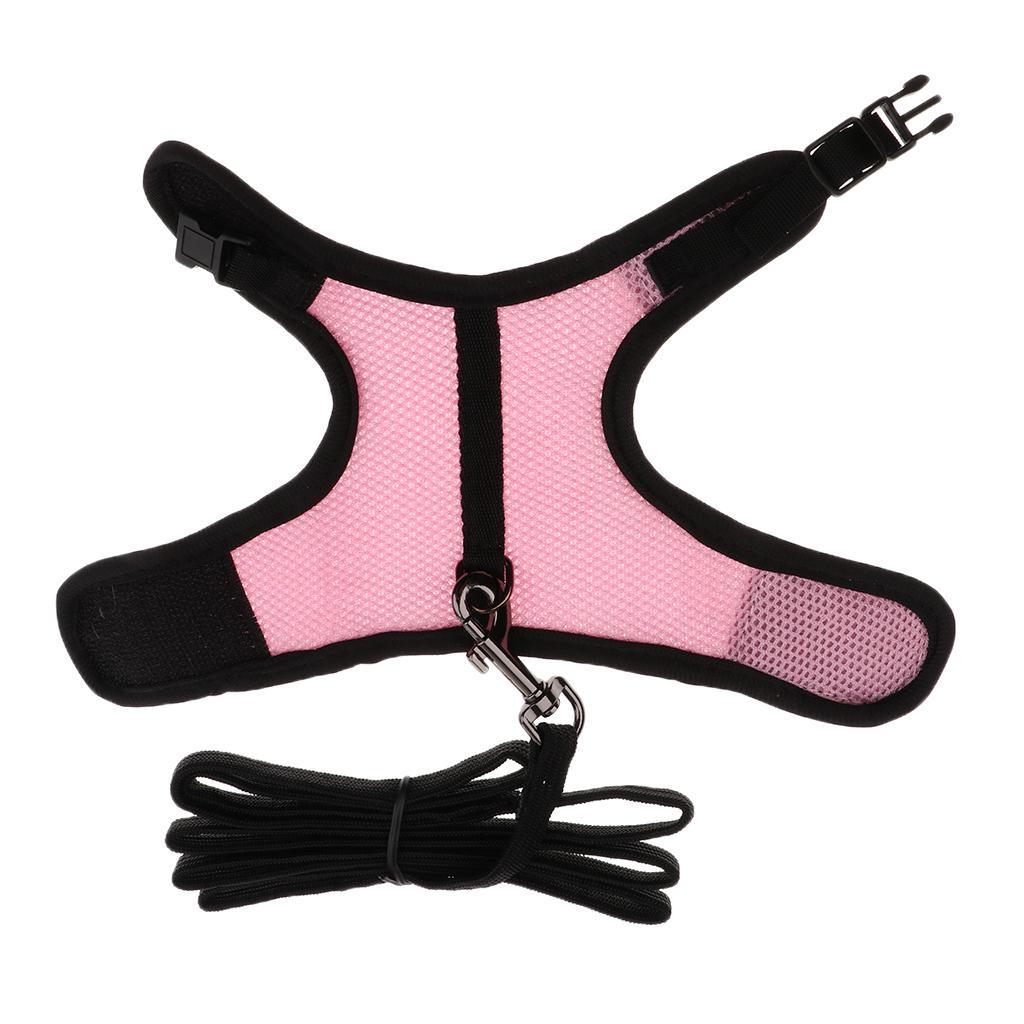 2x Adjustable Ferret Harness/Baby Rabbit/Squirrel/Hamster Leash Lead Rope S