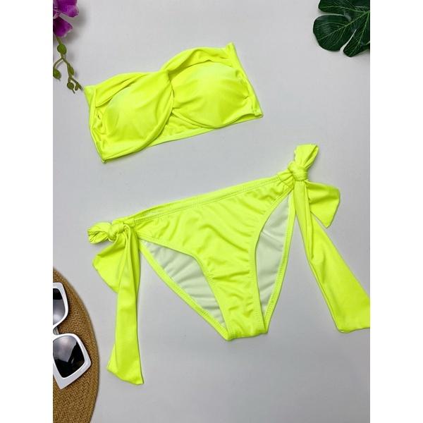 Bikini 2 mảnh áo xoắn cup ngực quần buộc nơ