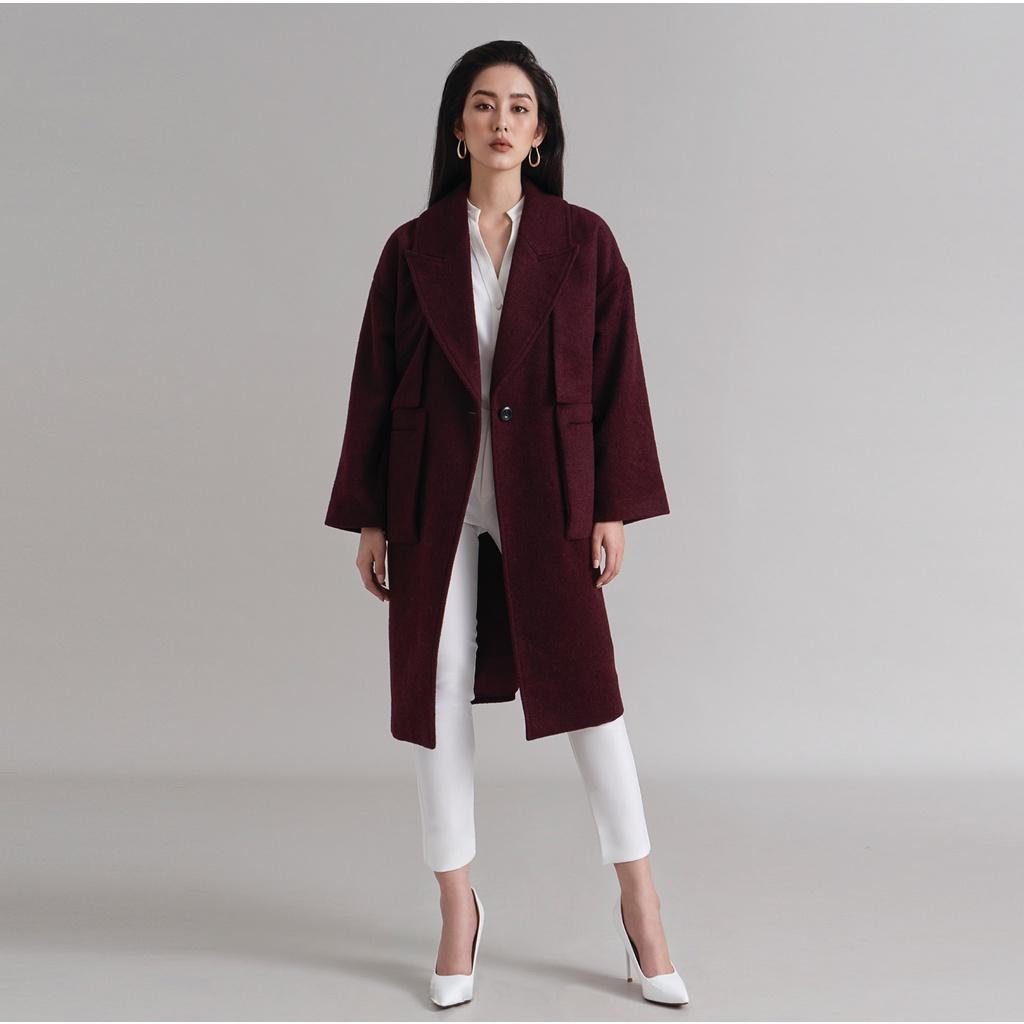 Áo khoác nữ dáng dài bigsize Burgundy 2NDDATE CO003BF