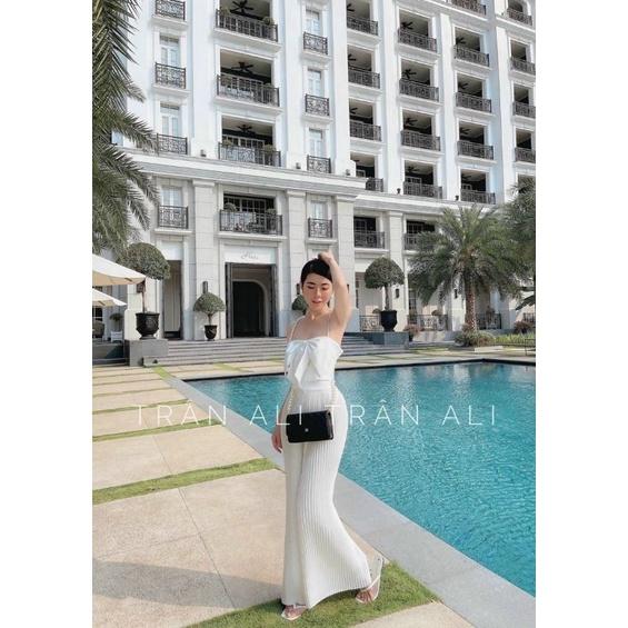 Sét áo2, dây nơ quần suông dập ly