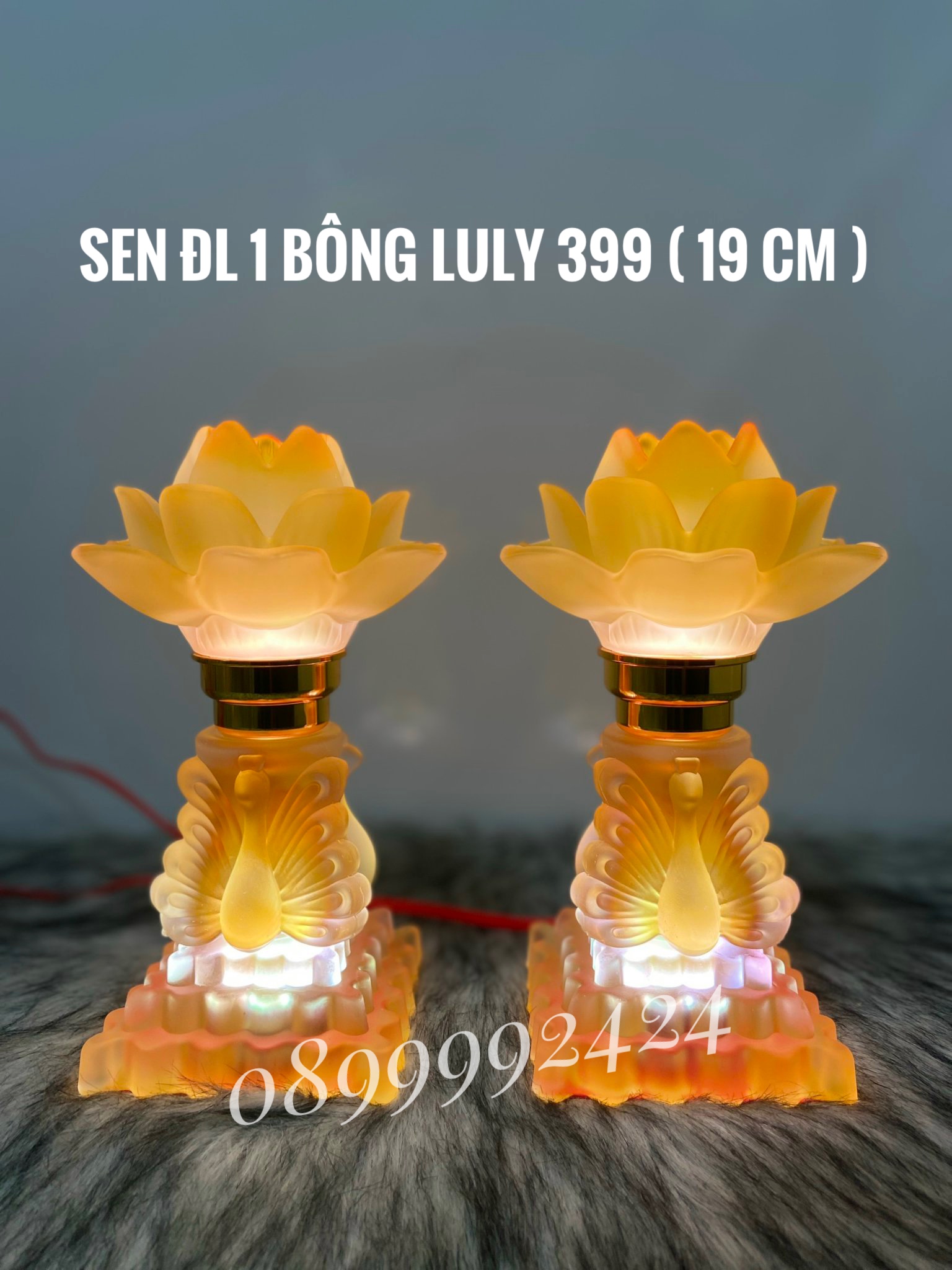 ĐÈN THỜ PHA LÊ CAO CẤP LƯU LY 399  1 CẶP