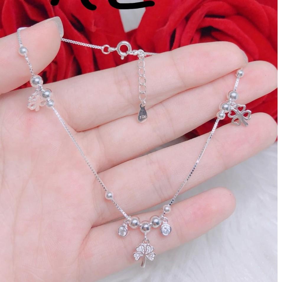 LẮC CHÂN CỎ 4 LÁ BẠC Ý CAO CẤP