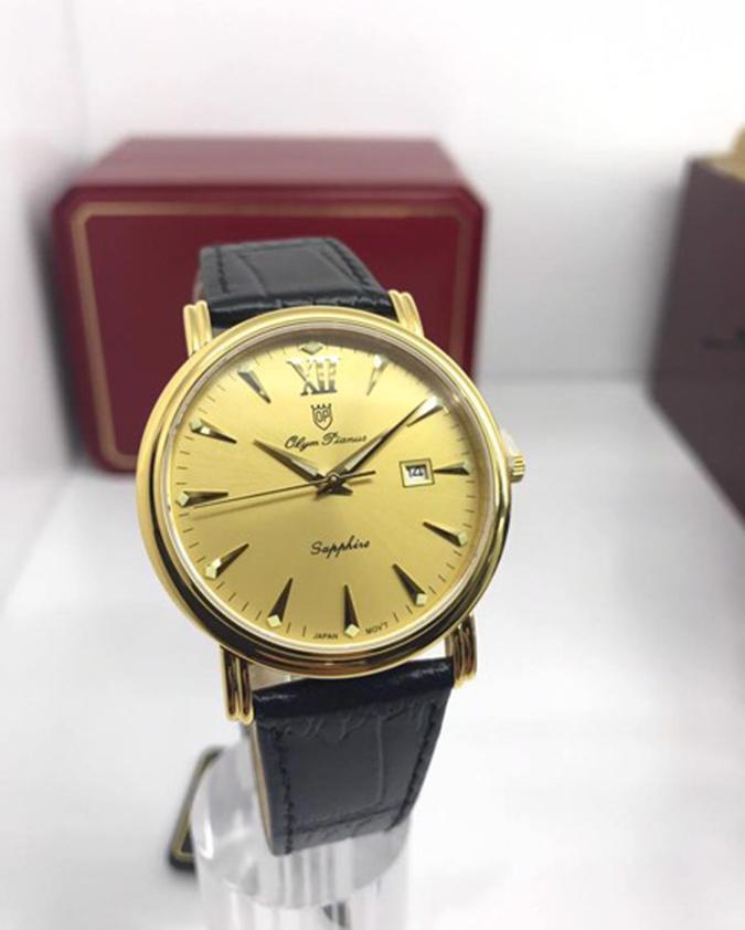 Đồng hồ nam dây da Olym Pianus OP130-07MK-GL vàng