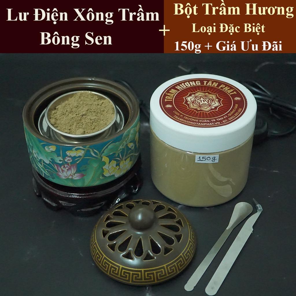 Trầm Hương Bột + Lư Điện Xông Trầm - BÔNG SEN siêu đẹp