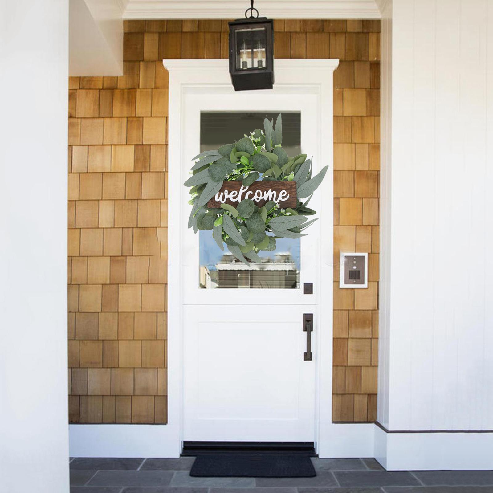 Welcome Sign Wooden Hanging Porch Wreaths for Front Door Decoration for Christmas, Restaurant, Home, Outdoor