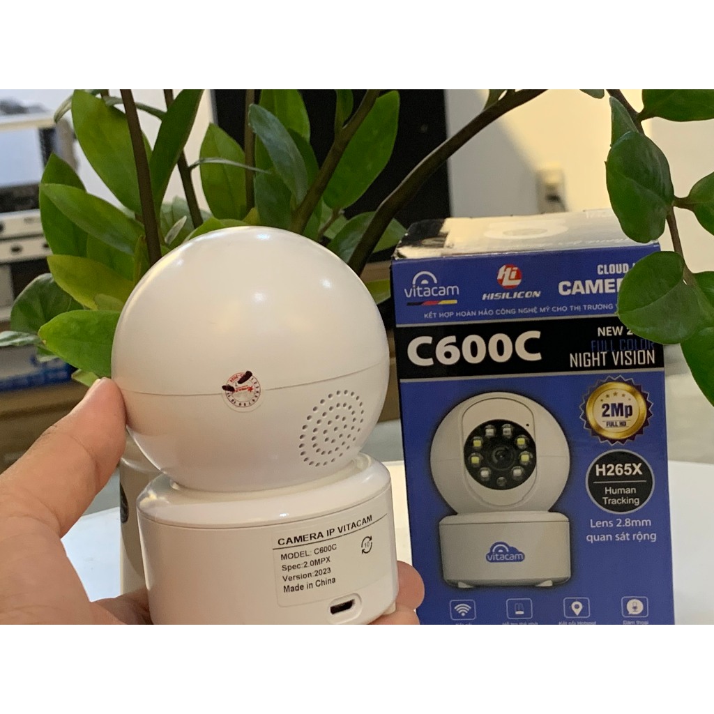 Camera IP Wifi VITACAM C600C - Độ phân giải 2M đàm thoại 2 chiều, Có màu đêm - Hàng chính hãng