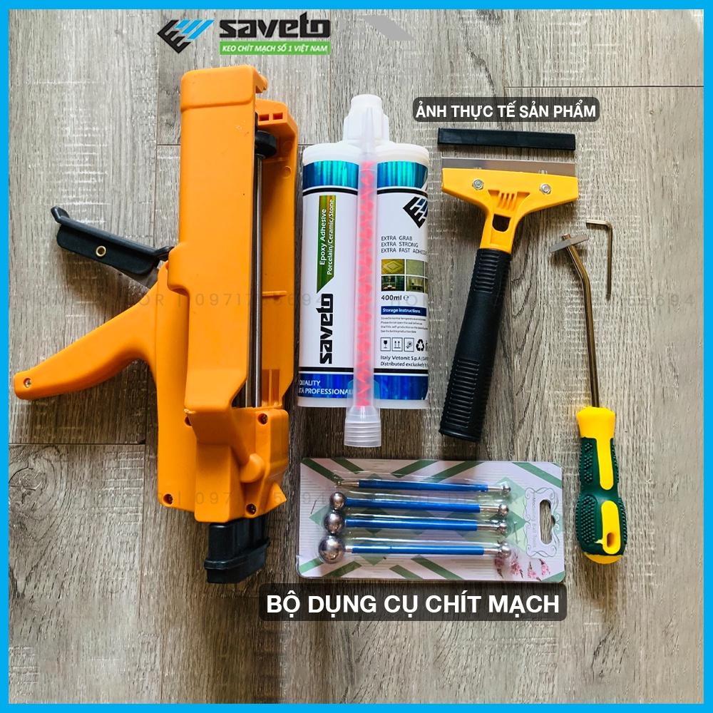 Bộ Dụng Cụ Chít Mạch Gạch Saveto- Dùng Để Thi Công Keo Chít Mạch Saveto Chống Thấm-Bám Bẩn S01-Trắng