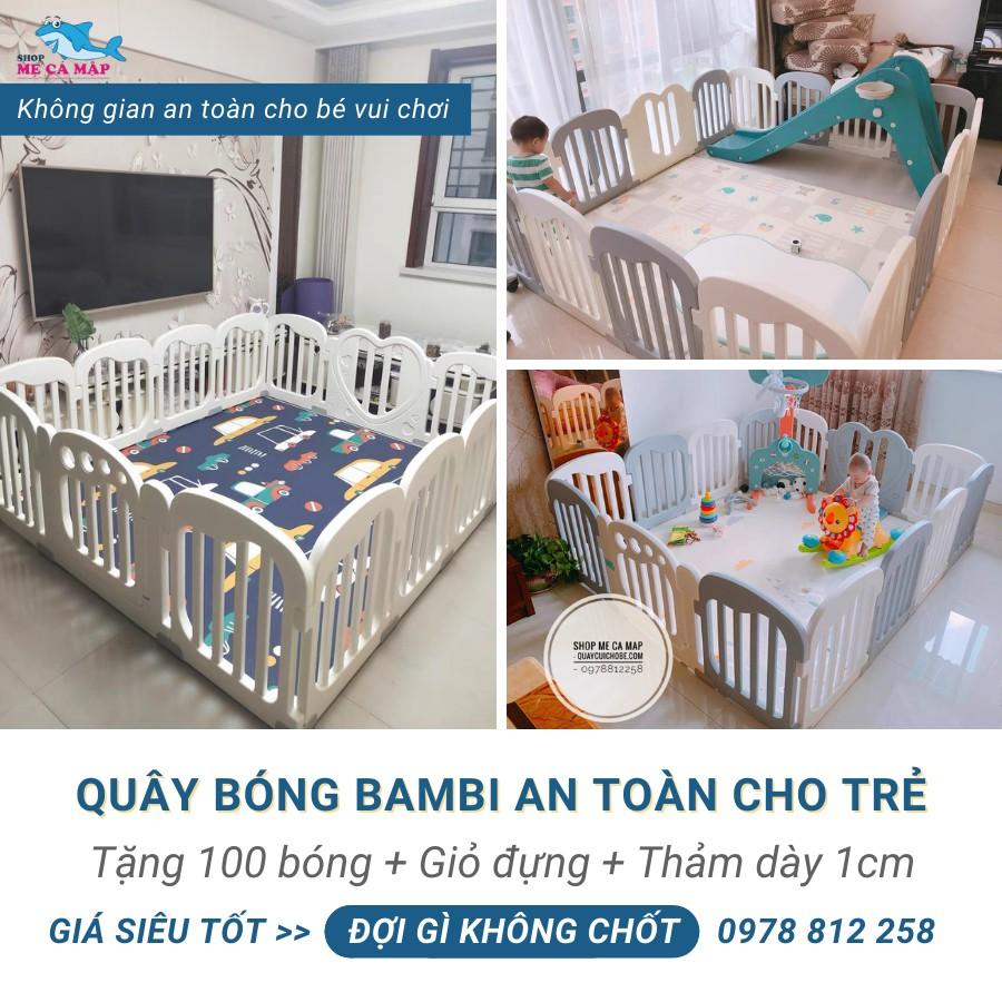 Quây cũi nhựa cao 65cm tặng THẢM DÀY và 100 BÓNG, quây bóng nhựa an tâm cho bố mẹ