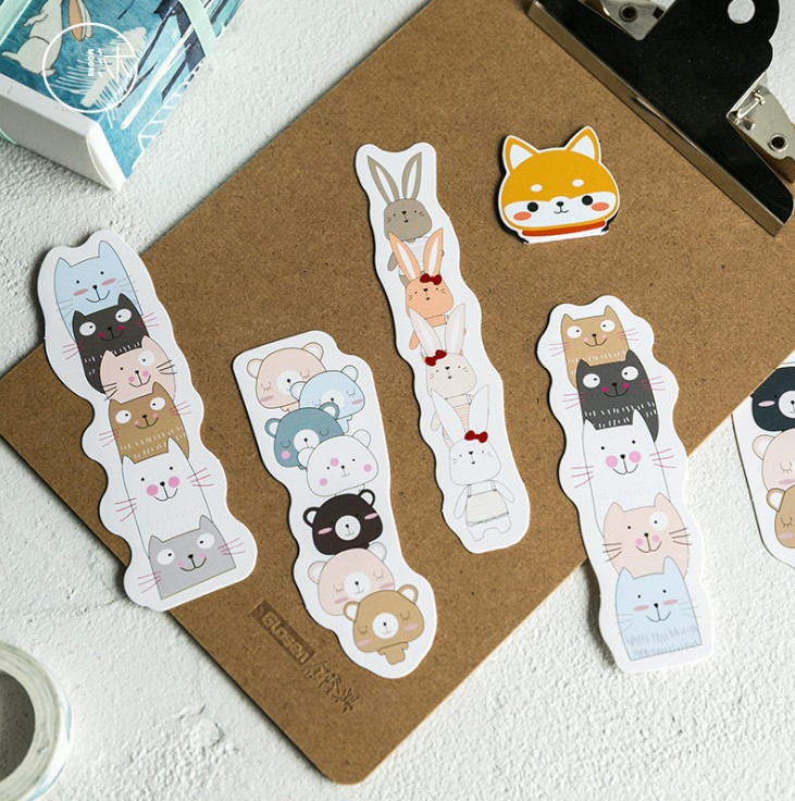 Bộ 30 Đánh Dấu Sách Bookmark Thú Cưng Siêu Cute ( Tặng Kèm Bookmark Nam Châm)