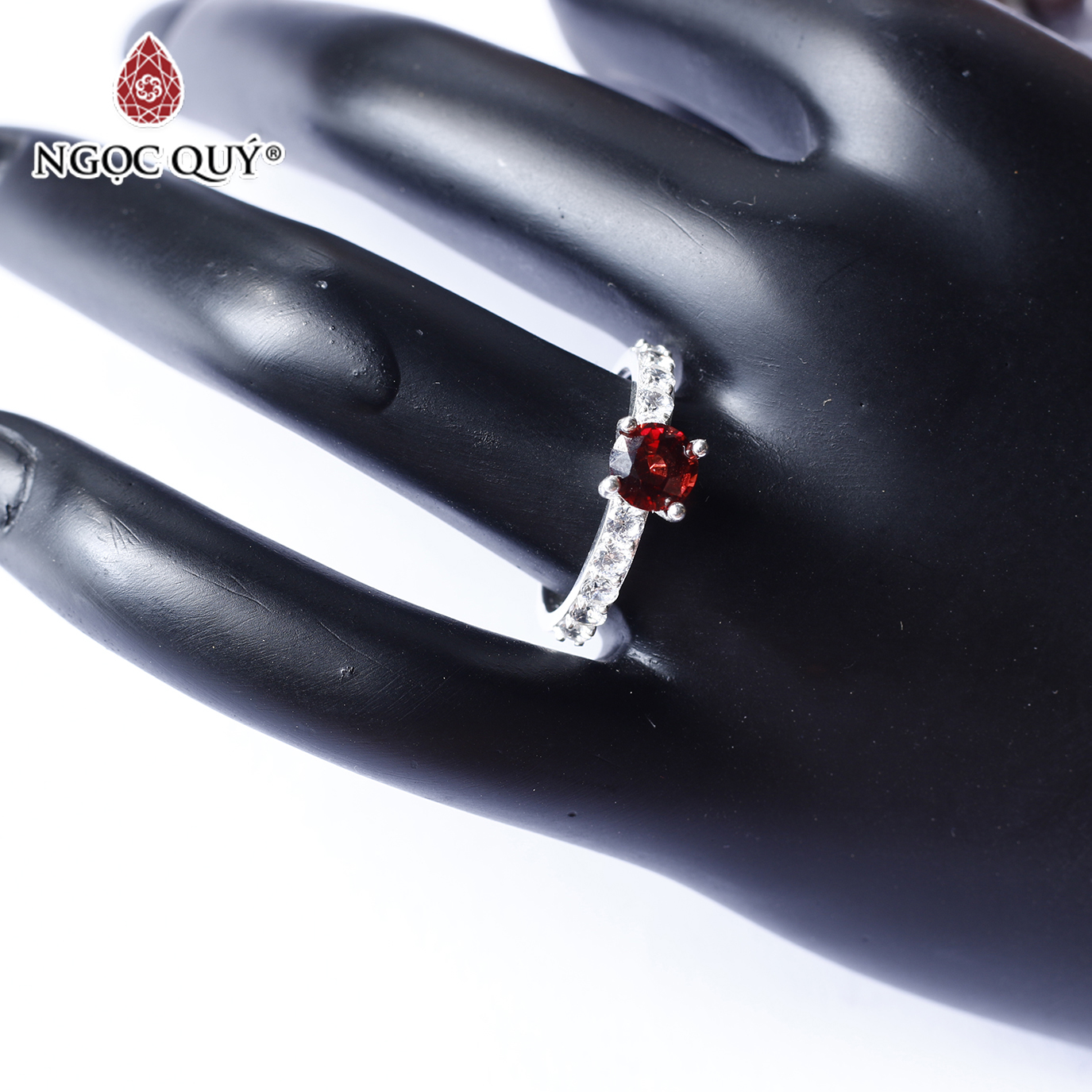 Nhẫn bạc nữ đá thiên nhiên - Ngọc Quý Gemstones - Garnet - Ni 17