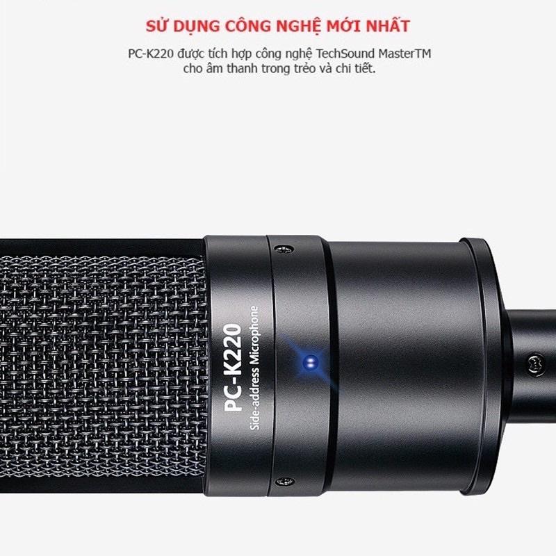 Mic thu âm Takstar PC-K220 sử dụng trong studio chuyên nghiệp, livestream, hát karaoke