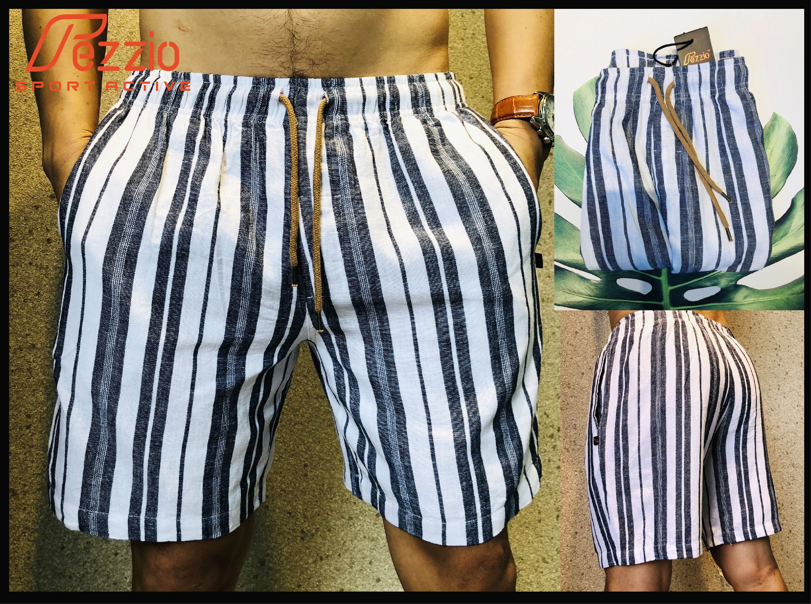 Quần đùi nam xuất khẩu mặc nhà chất linner cotton 100% thương hiệu Fezzio