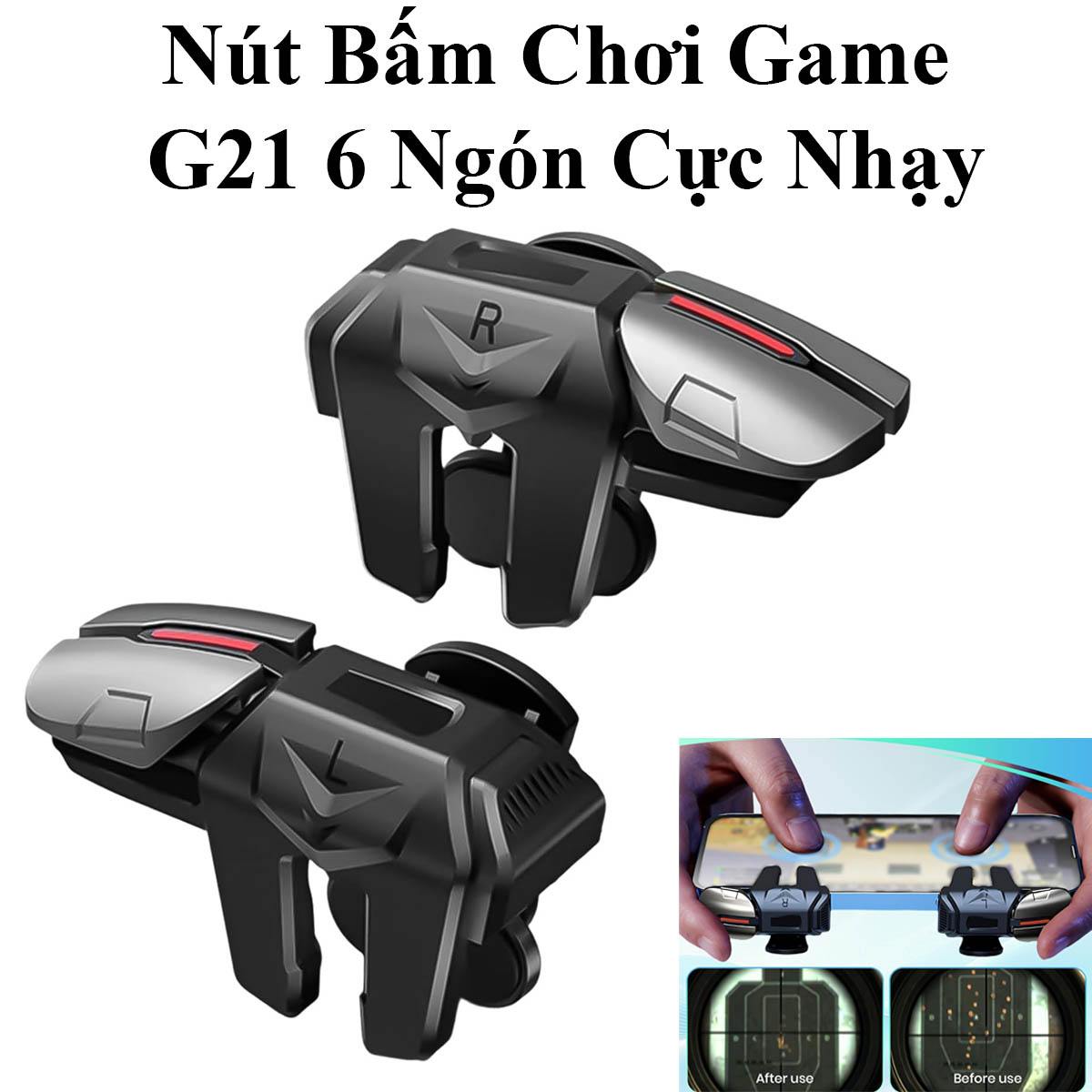 Combo 2 Nút Kẹp Chơi Game 4 Nút Bấm Cho Điện Thoại