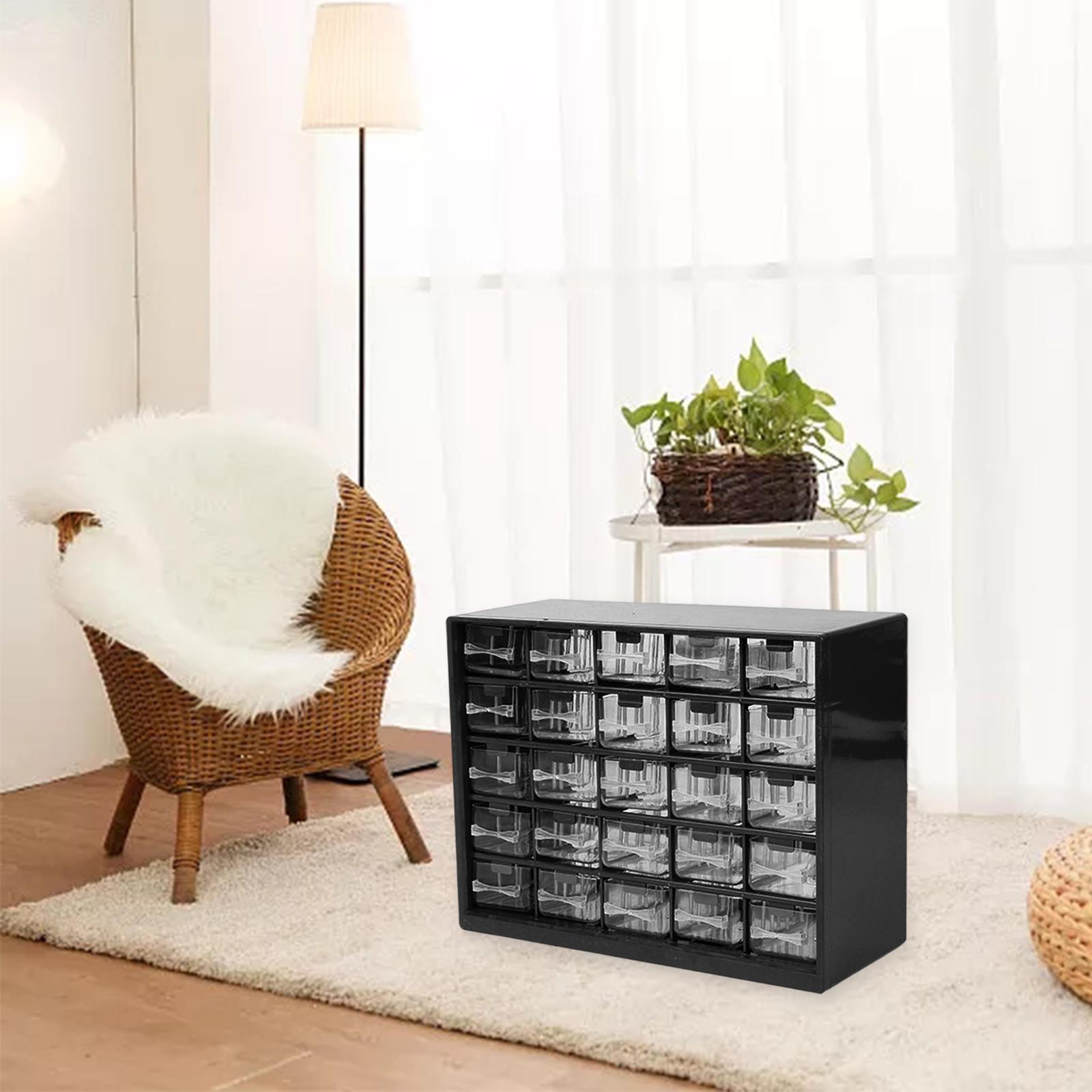 25 Drawer Parts Storage Garage Tool Box Screws Craft Cabinet