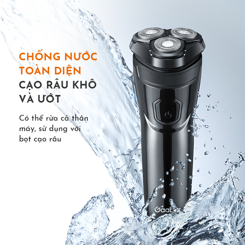 Máy cạo râu 3 lưỡi GAABOR GESR-M01A đa năng 2in1 thân máy chống nước sạc USB - Hàng chính hãng