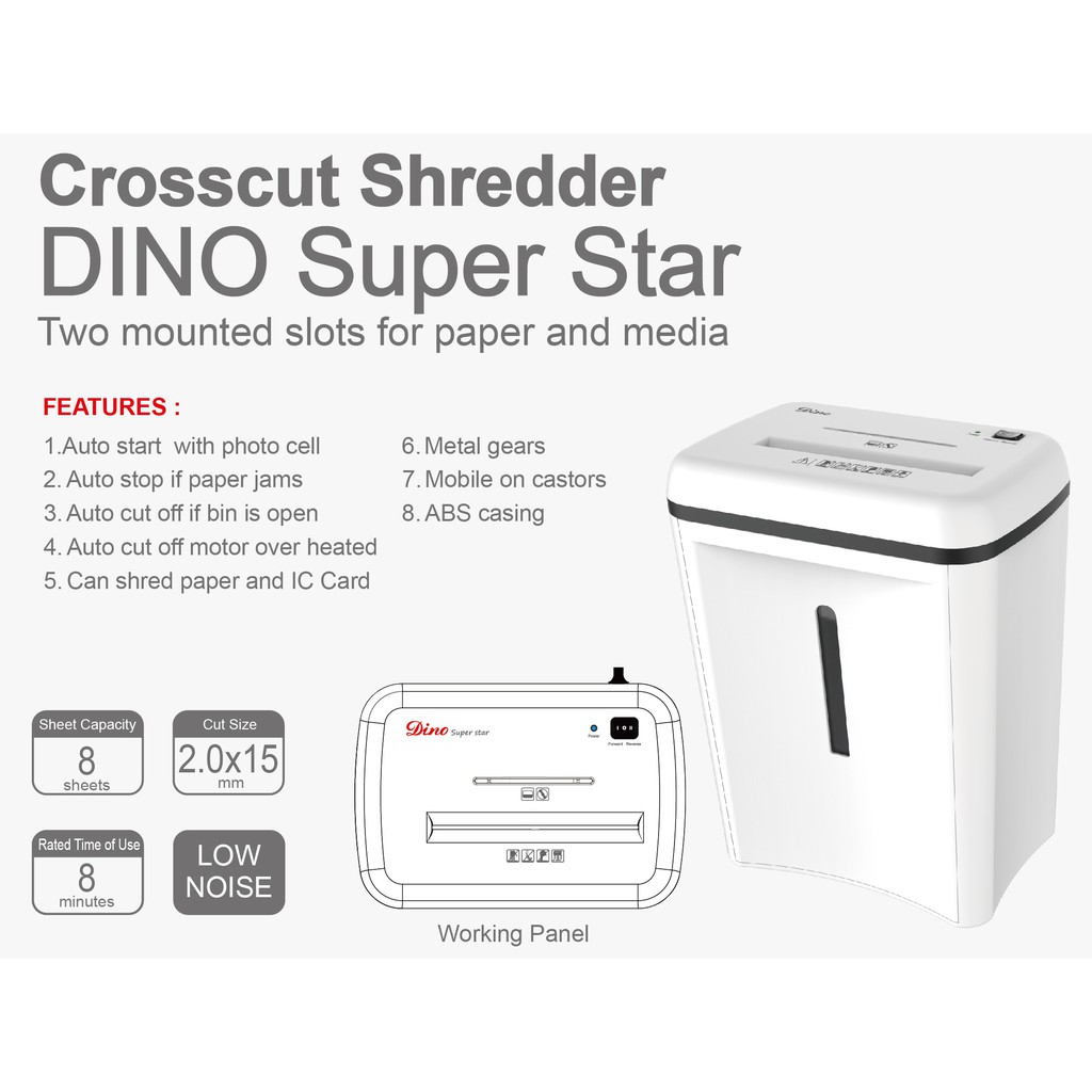 Máy hủy tài liệu DINO Superstar - Hàng chính hãng