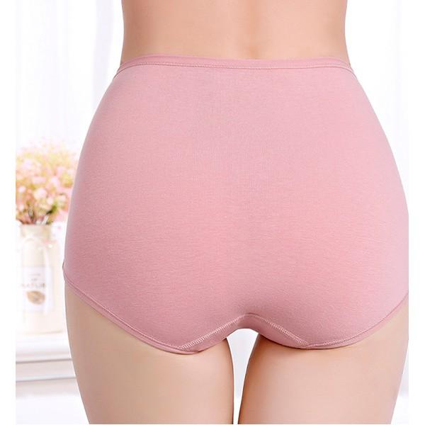 Quần Lót Nữ Cotton kháng Khuẩn Cạp Cao Hoa Nổi Xuất Hàn Hàng Loại Đẹp.