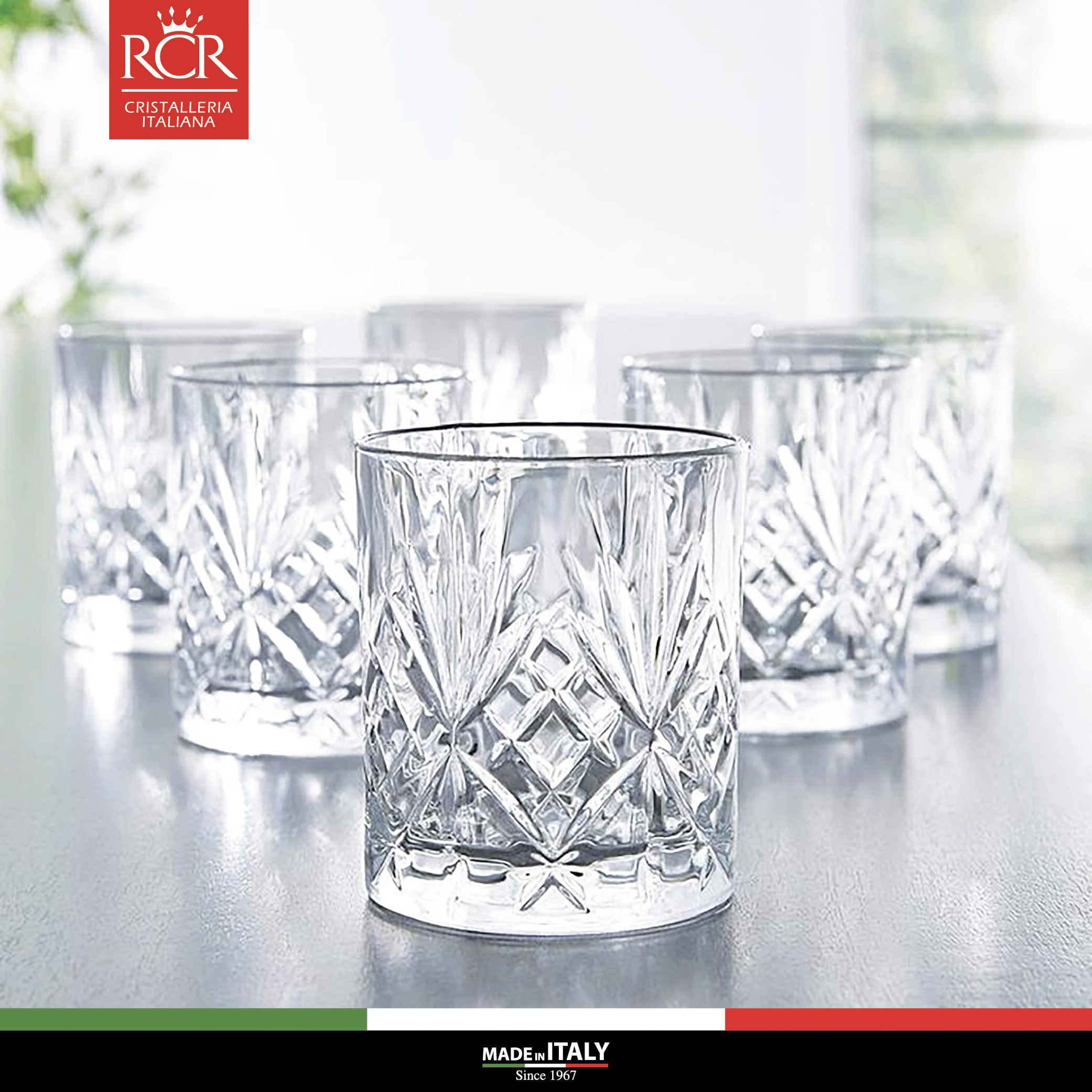 Bộ 06 Ly Shot Uống Rượu Mạnh Thuỷ Tinh Pha Lê Không Chì Ý RCR Crystal Melodia - Melodia Liqueur Tumbler 80 ml