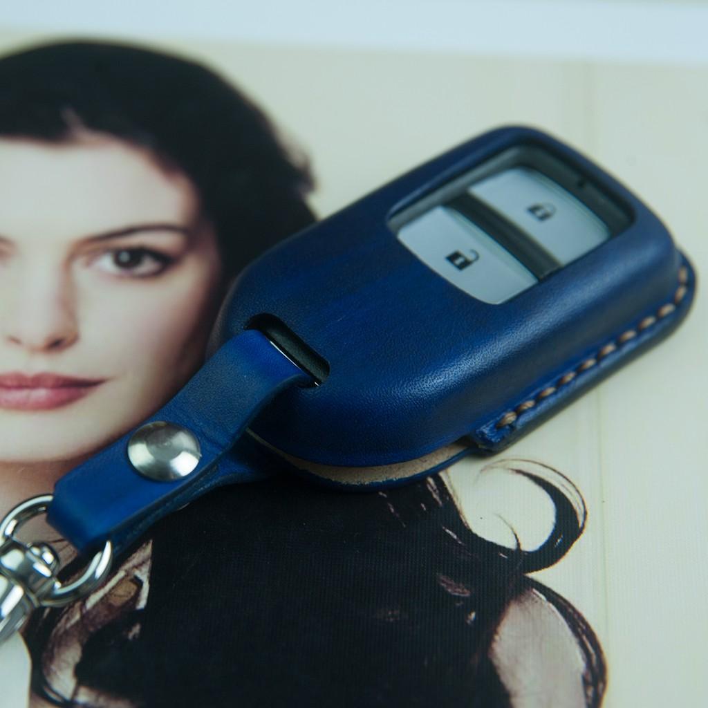 BAO DA THỦ CÔNG DÀNH CHO XE CRV - BAO DA MÀU BLUE - ĐỒ DA NHẬP KHẨU