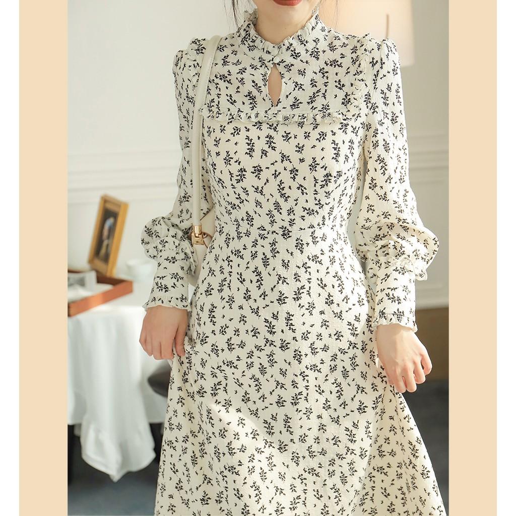 Váy hoa nhí cổ tàu vintage quảng châu sang chảnh / váy suông