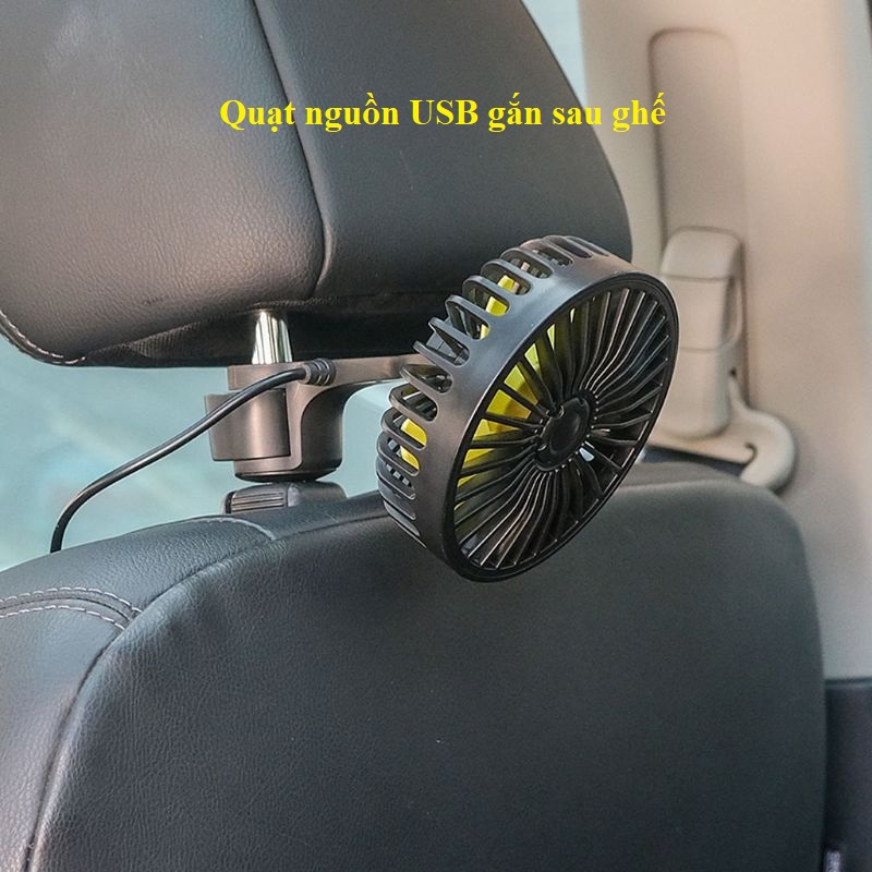 Quạt nguồn Usb 5V 12V 24V - 3 Tốc Độ gắn sau ghế Ô tô