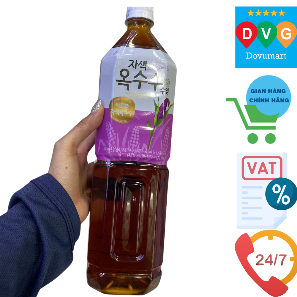 Nước Trà Râu Ngô Tím Woongjin Hàn Quốc Chai 1.5L / 웅진) 옥수수 수염차 1.5L