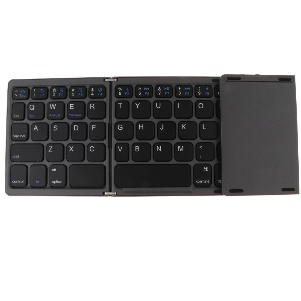Portable Wireless Folding Keyboard Bluetooth 3.0 Foldable Touchpad black