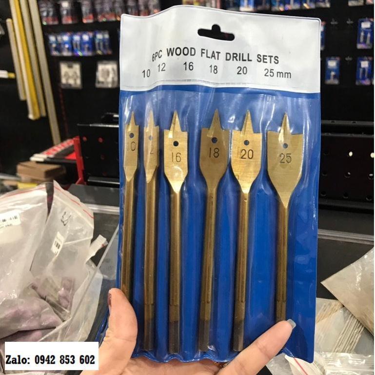 Bộ Khoét Lỗ Đuôi Cá 6 Cái Mạ Đồng - Bộ 6 Mũi Khoét Lỗ Gỗ Vinachi Chuyên Dùng Để Khoét Bản Lề Bật, Khoét Ổ Khóa Tủ.