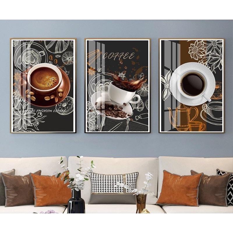 Bộ 3 tranh tráng gương 3d cao cấp/quán cafe/tranh treo tường/spa/phòng khách