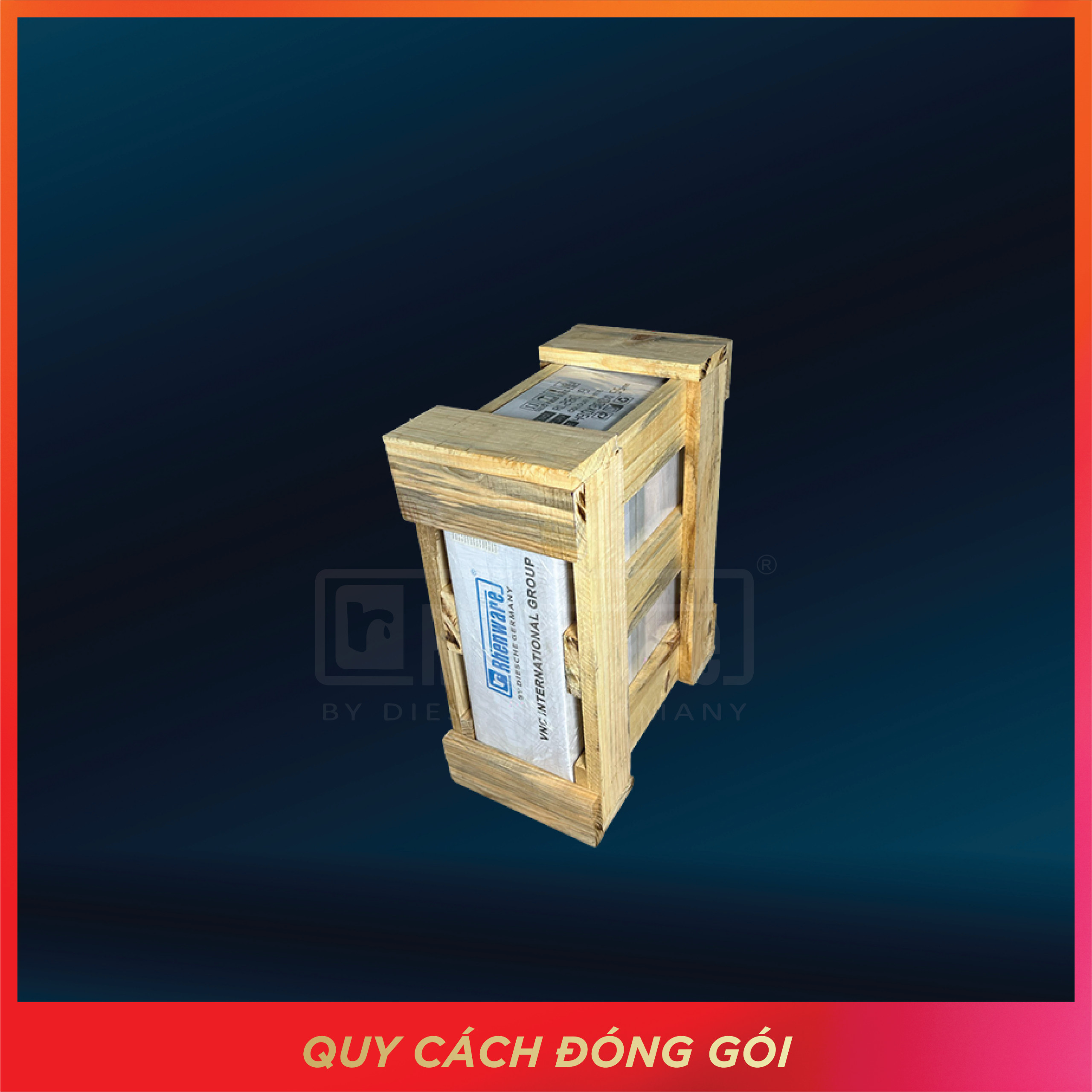 CHẬU LAVABO CHỮ NHẬT TRẮNG VIỀN VÀNG , NHẬP KHẨU CAO CẤP CHÍNH HÃNG RHENWARE RL-266145G