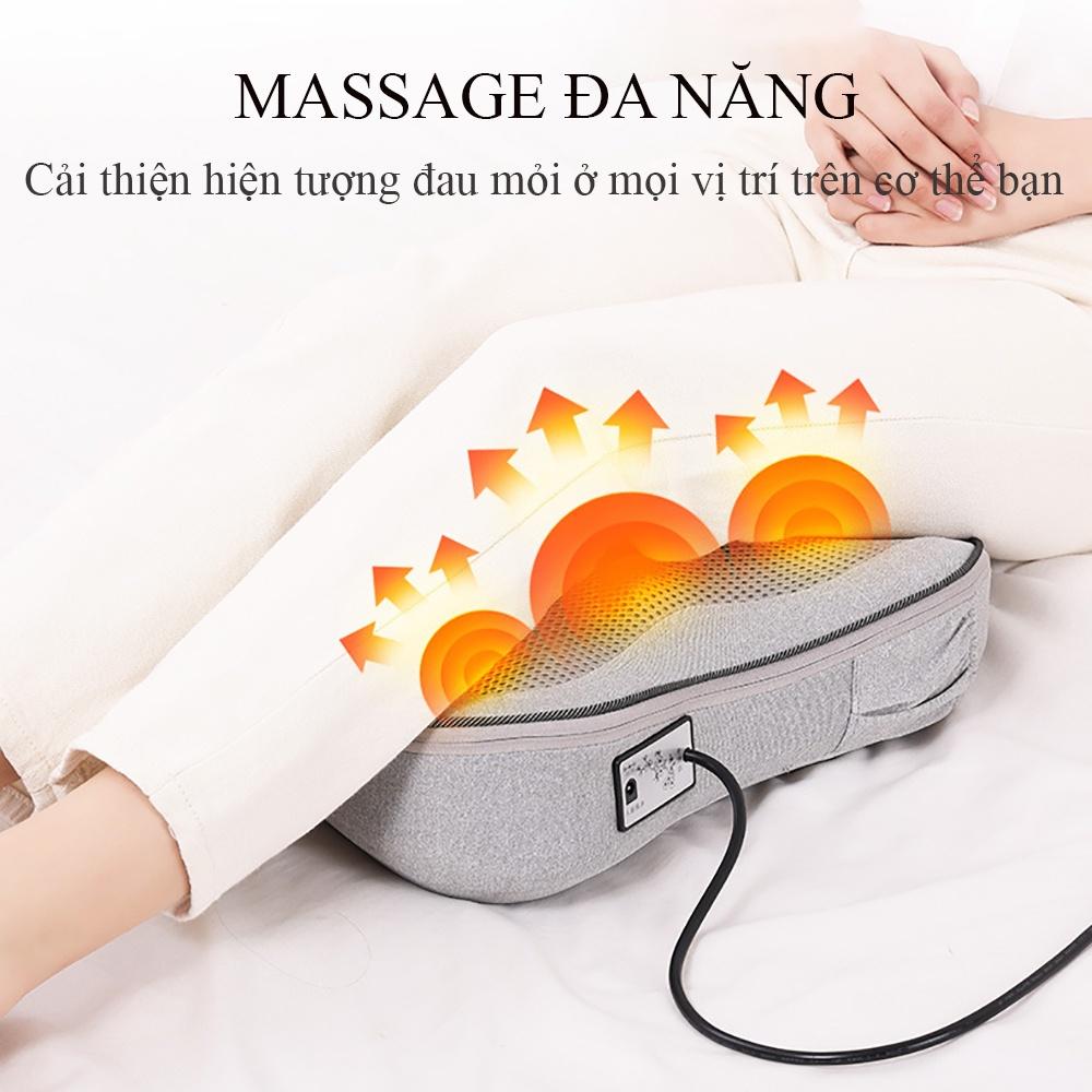Gối massage toàn thân cao cấp, máy massage lưng cột sống 16 bi hồng ngoạị giúp giải tỏa mệt mỏi và căng thẳng.