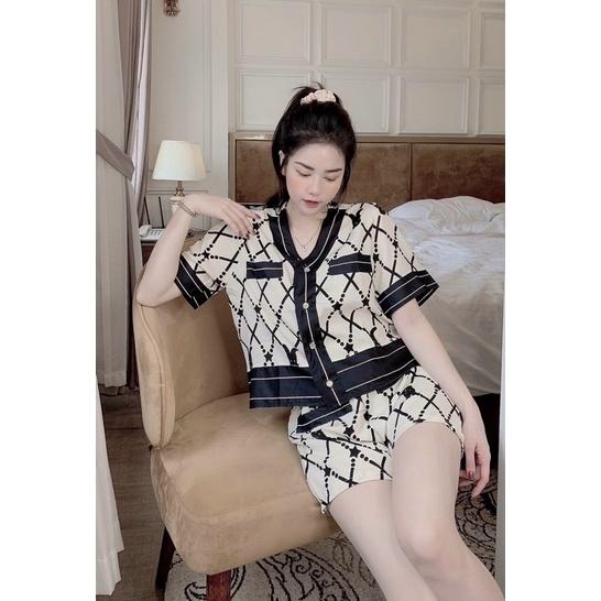 Bộ đồ ngủ nữ, bộ đồ pizama , bộ lụa cộc tay.