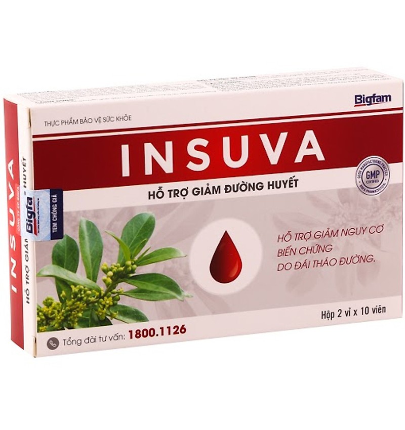 Viên uống giảm đường huyết INSUVA BIGFAM dùng cho bệnh nhân tiểu đường, đái tháo đường
