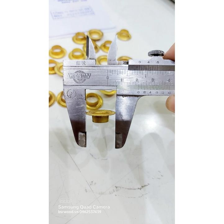 Khoen ore mắt cáo 12mm Bằng sắt xi màu VÀNG Khuy mắt cáo bấm bạt, túi giấy Túi 100 cái + 100 long đền