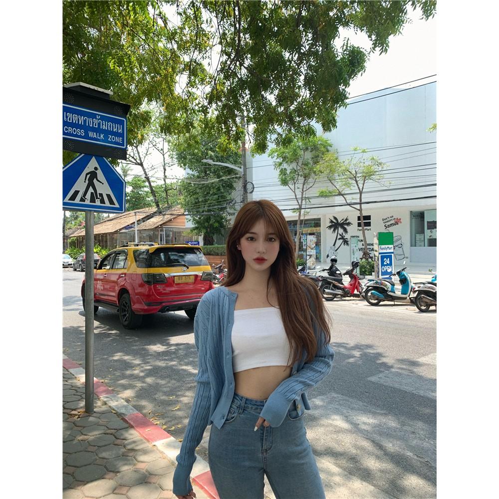 Áo Croptop Hai Dây Sợi Bún - Áo Croptop Chất Thun Mềm